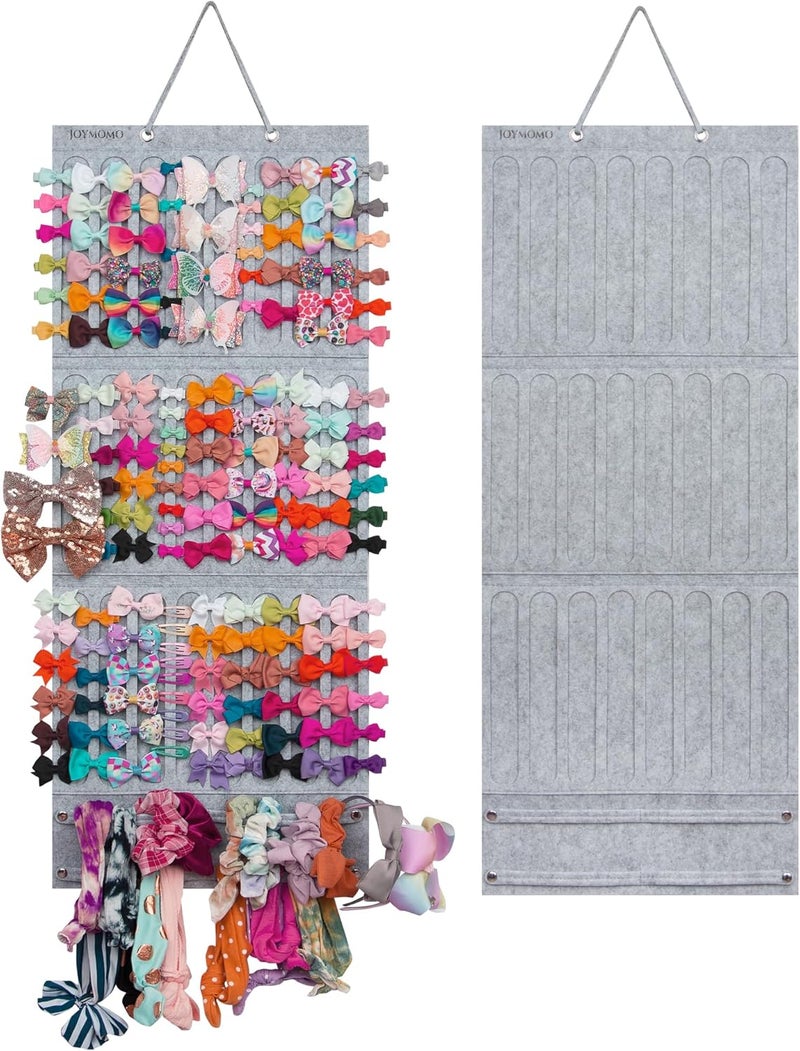 JOYMOMO Hair Bow Holder Organizer For Girls Hanging Bow Holder For Girls Hair Accessories Storage Organizer For Headbands, Hair Clips, Hair Ties, Scrunchies (Without Hair Bows) (gray) - Image 1
